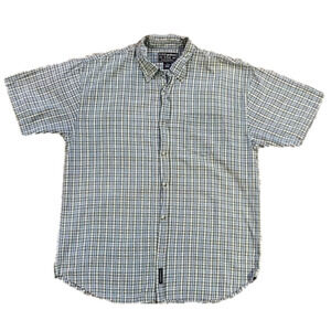𝅺3/$20 U.S. Expedition Green & Blue Plaid Button-Up Shirt
